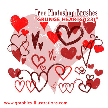 Grunge Heart Photoshop Brushes