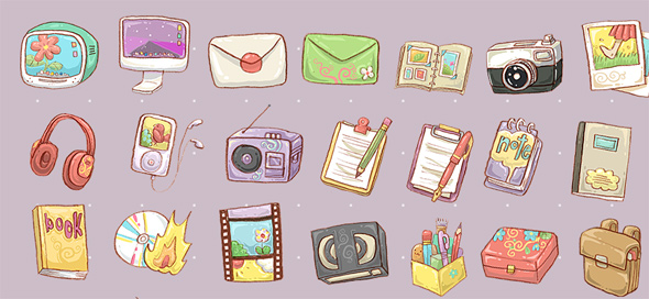 Hand Drawn Icon Set Free