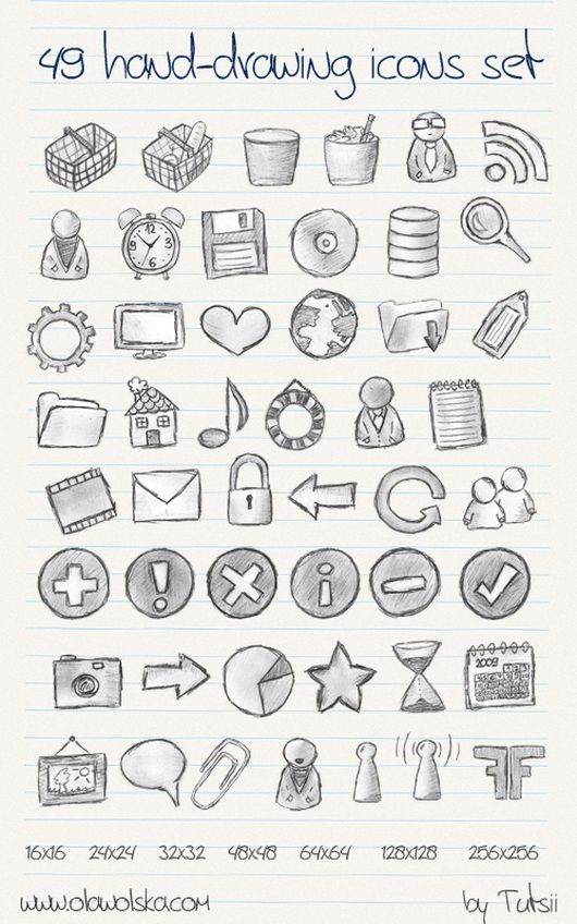 Hand Drawn Icon Set Free