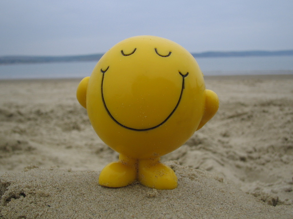 Happy Face On Beach