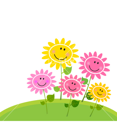 Happy Spring Flower Garden Clip Art