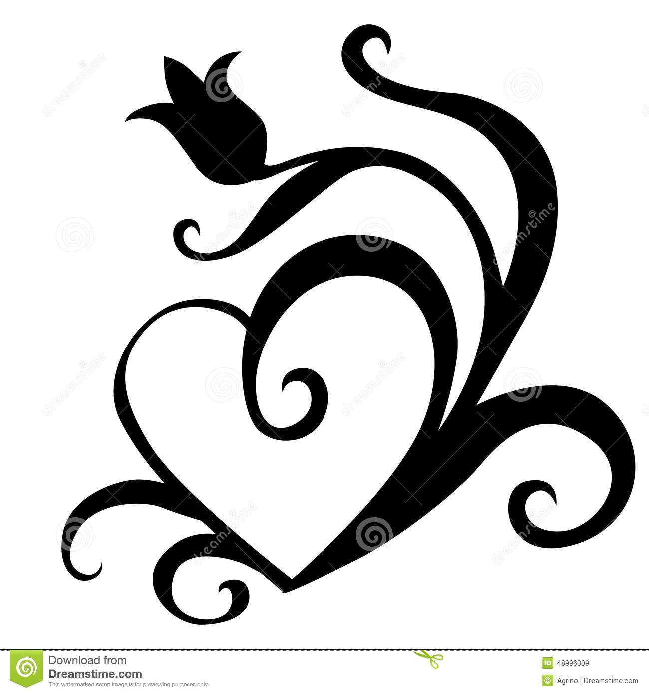 Heart Silhouette Vector Illustration Heart Silhouette Vector Illustration