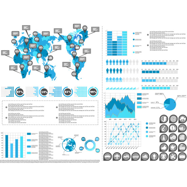 Infographics World Vector Map