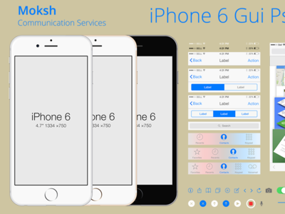 iOS 8 iPhone 6 GUI PSD