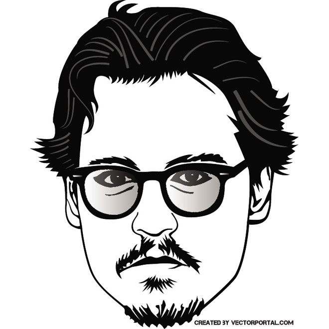 Johnny Depp Portrait Vector