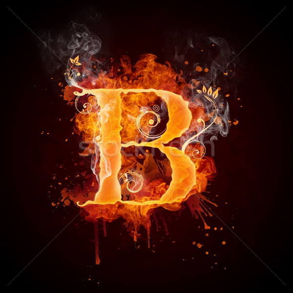 Letter B On Fire