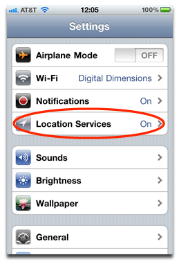 Location Services Settings On iPhone