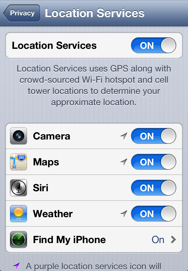 LocationServices On iPhone
