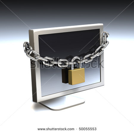 Locked Computer Clip Art