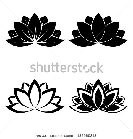 Lotus Flower Silhouette Vector