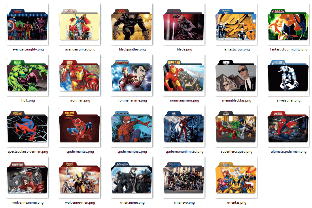 Marvel Movie Folder Icons