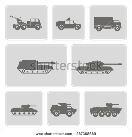 Military Vehicle Vector Icons