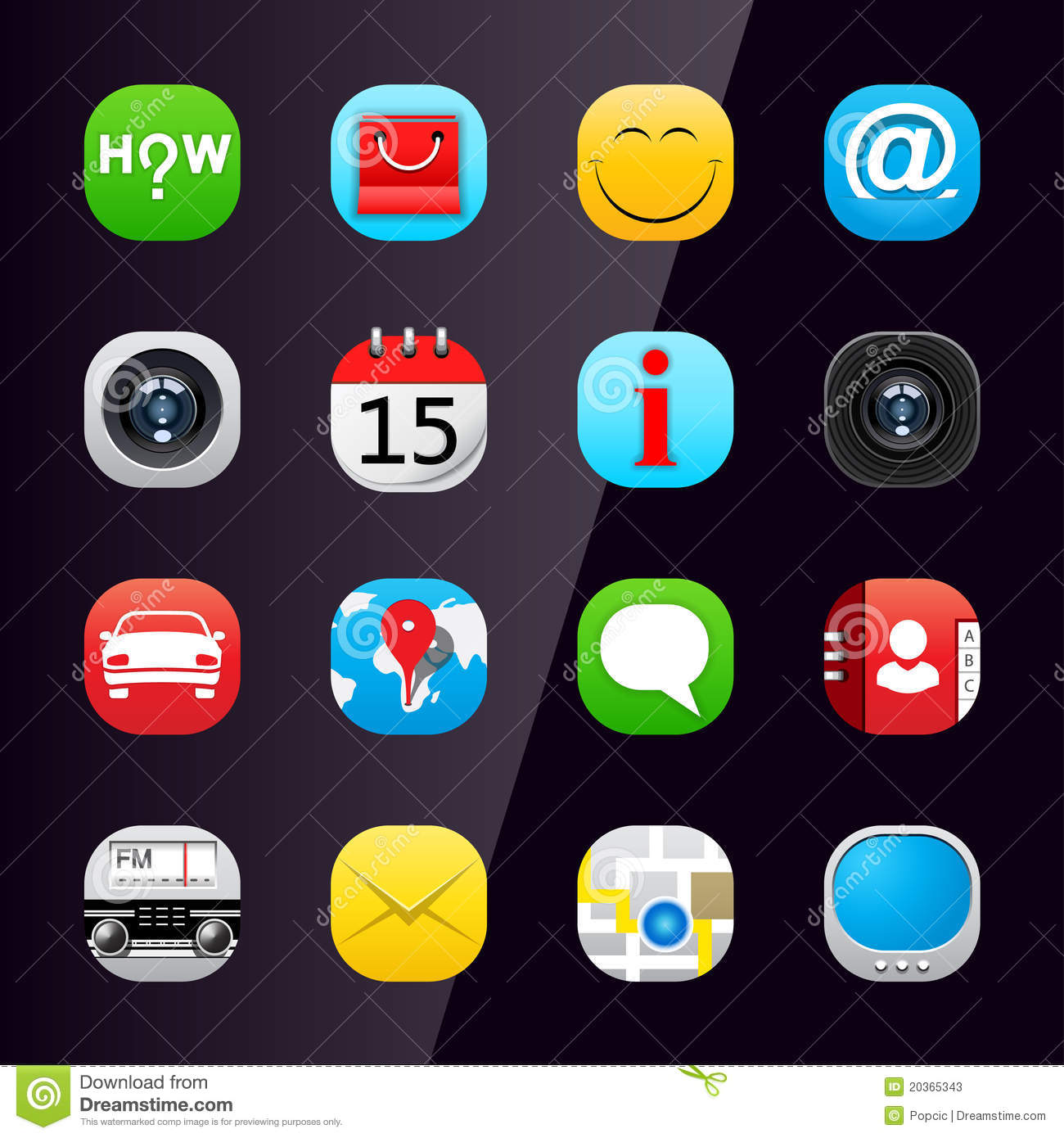 Mobile Phone App Icons