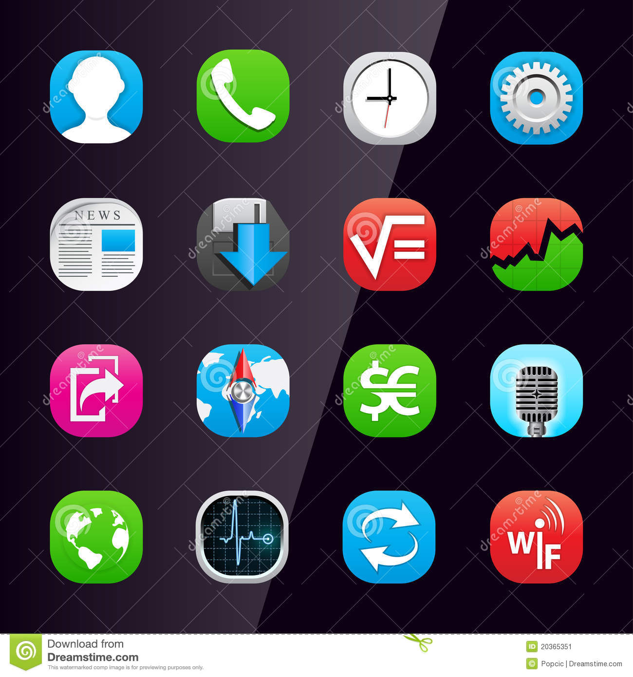 Mobile Phone App Icons