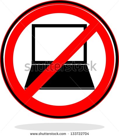 No Computer Sign