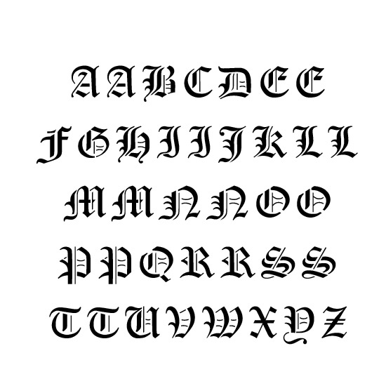 Old English Alphabet Stencil Old English Alphabet Stencil