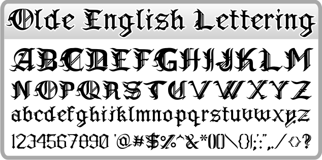 Old English Lettering Fonts Old English Lettering Fonts