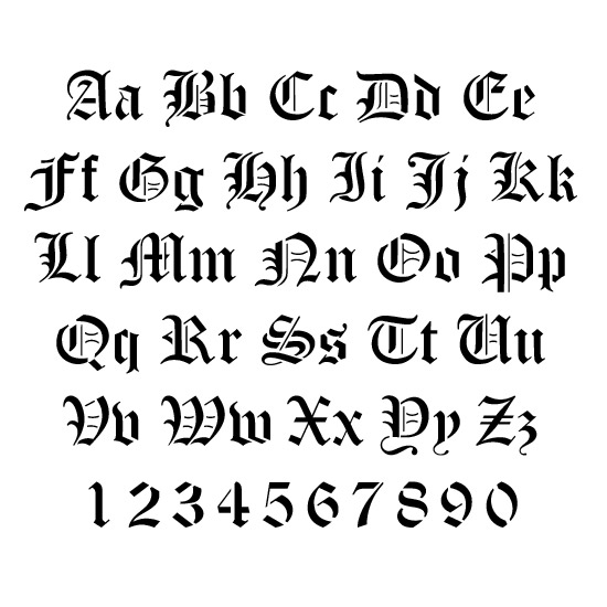 Old English Tattoo Letters Old English Tattoo Letters