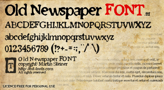 15 Old Newsprint Font Images