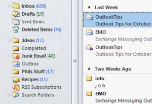 Outlook 2010 Message Icons