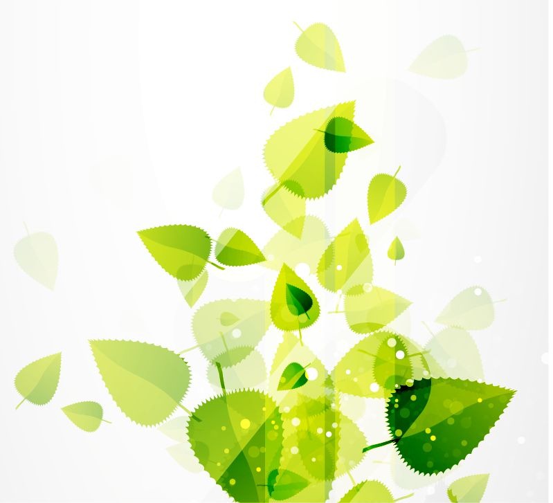 PowerPoint Backgrounds Abstract Green Leaf