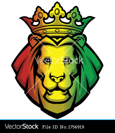 Rasta Lion Head Vector