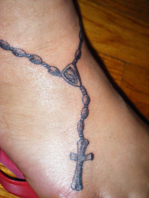 Rosary Cross Tattoos for Women