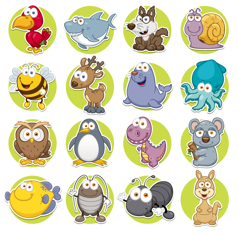 Round Cartoon Animals Round Cartoon Animals