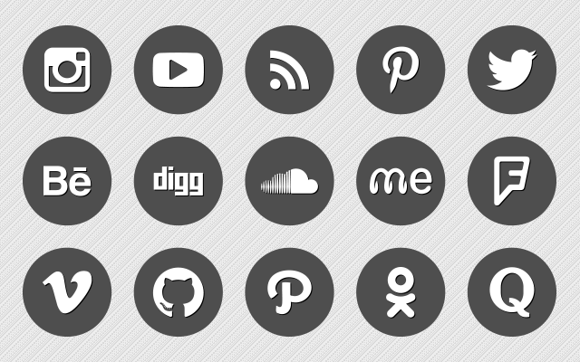Round Social Media Icons Vector
