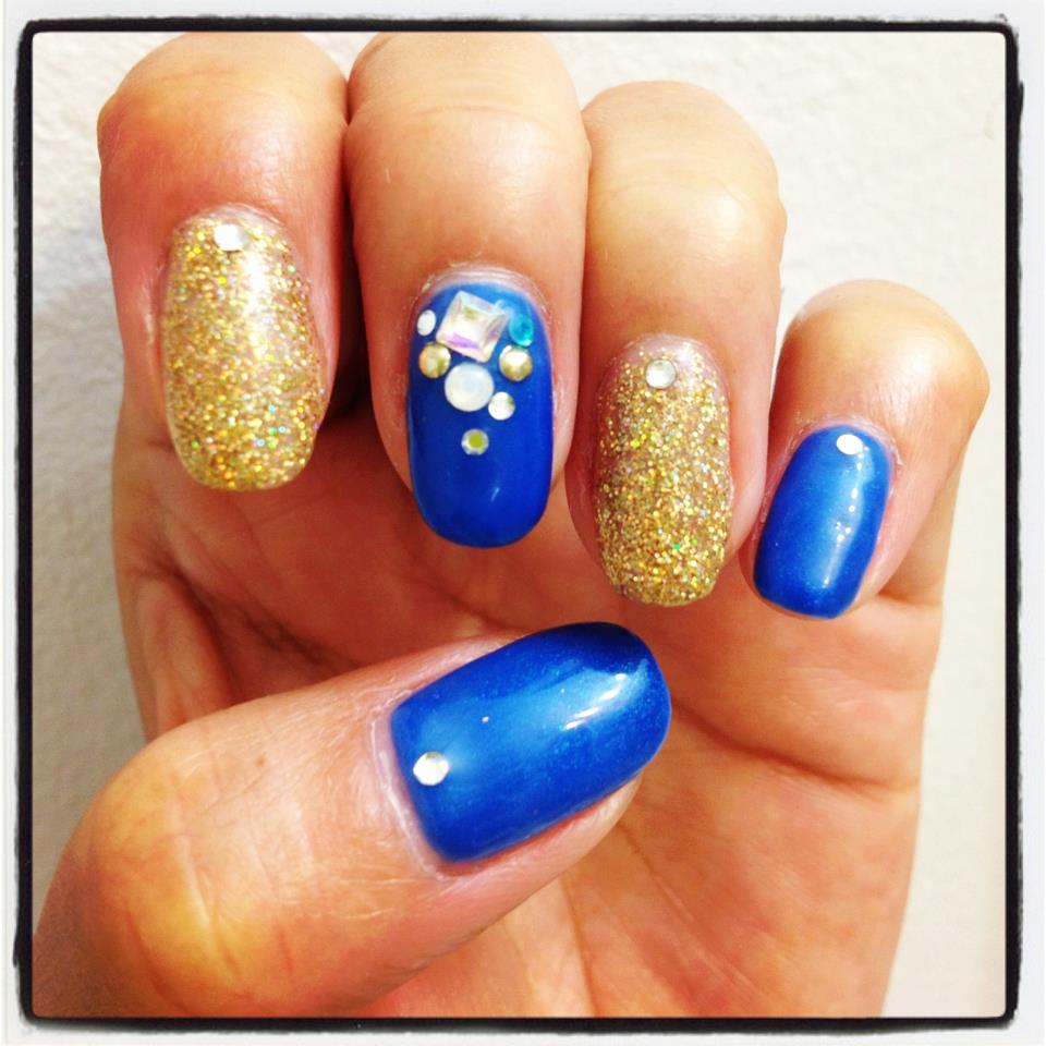 Royal Blue and Gold Nail Designs