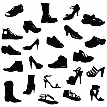 Running Shoe Silhouette Vector