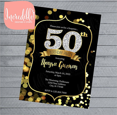 Sample 50th Birthday Invitations