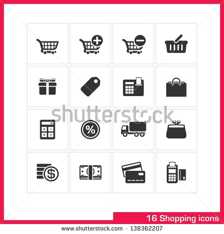 Shopping Cart Vector Icons Black