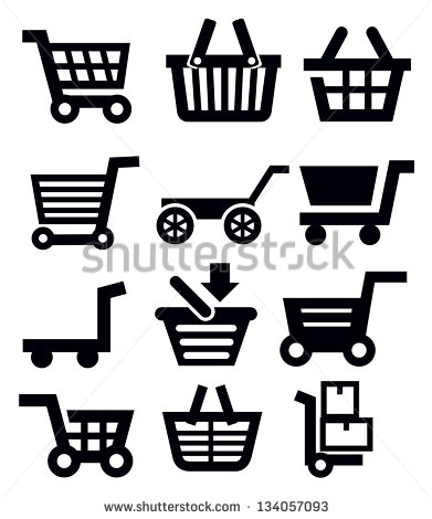 13 Shopping Cart Icon Vector Black Images