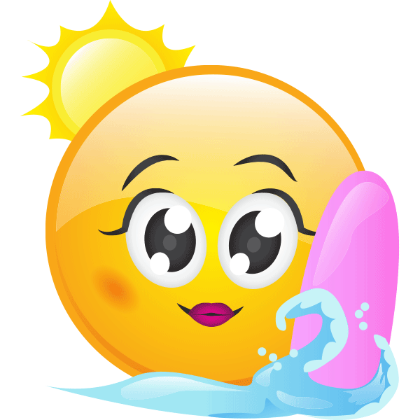 Smiley-Face Surfer Girl Smiley-Face Surfer Girl