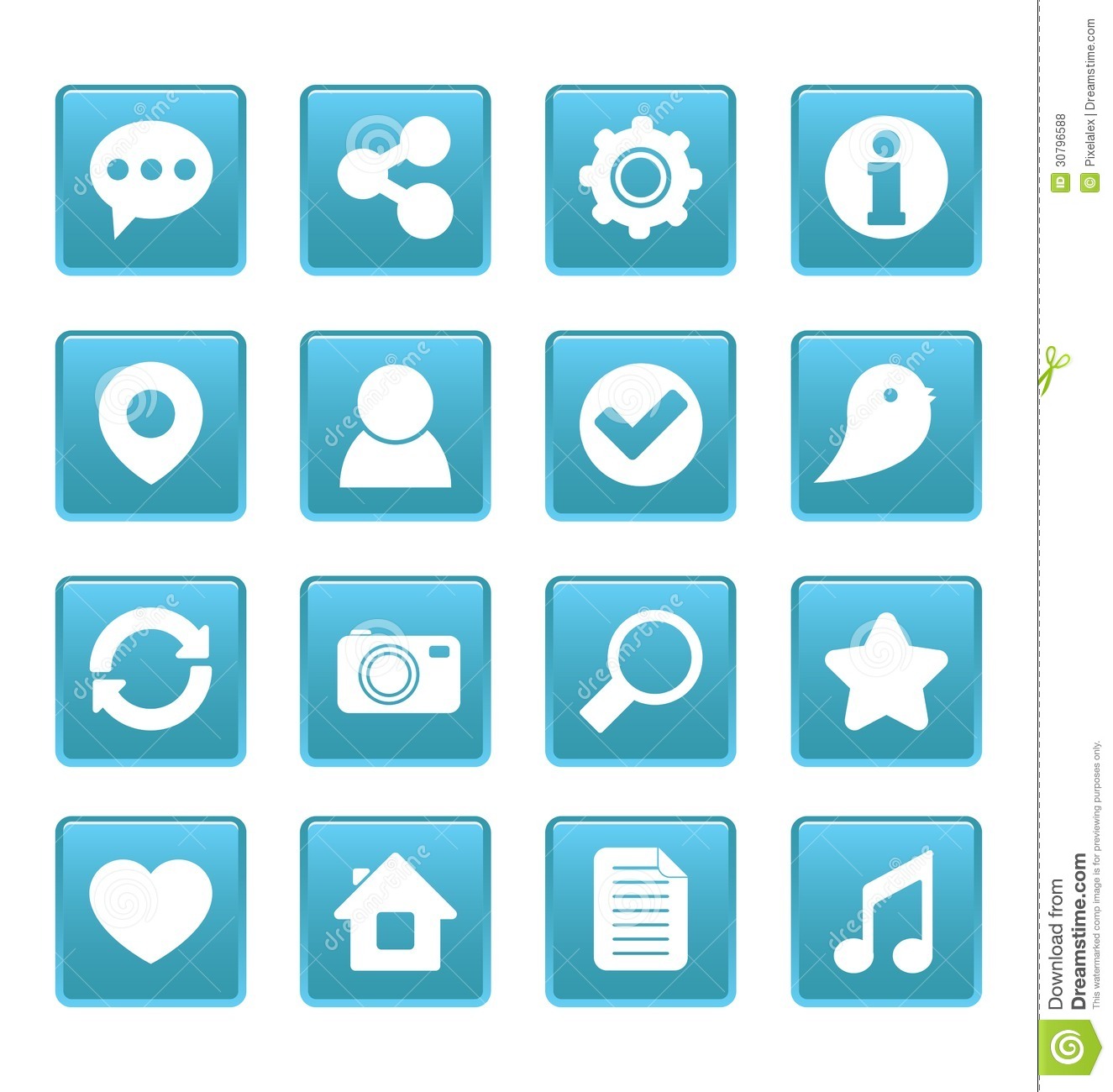 Social Media Icons Blue