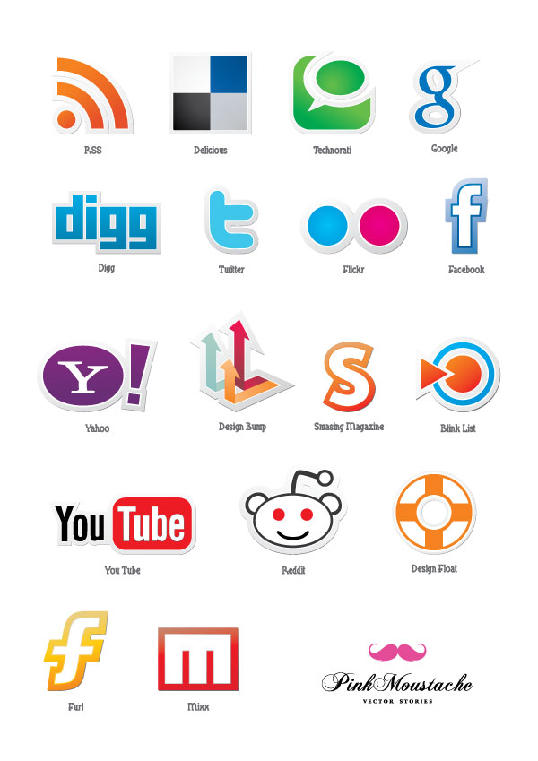 Social Media Icons Vector Free