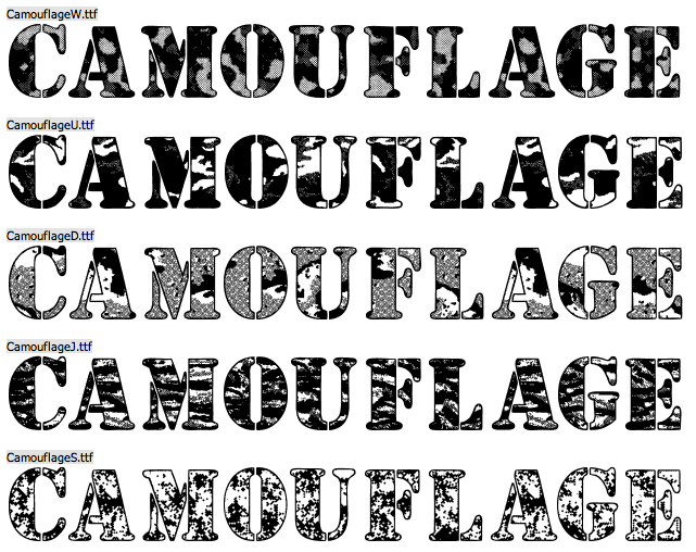 Tattoo Fonts Block Letters Camo