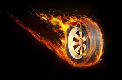 Tire On Fire White Background Clip Art
