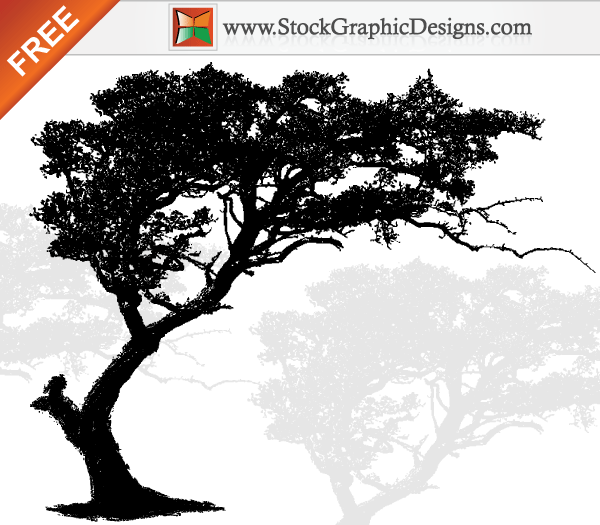 9 Vector Tree Silhouettes Clip Art Images
