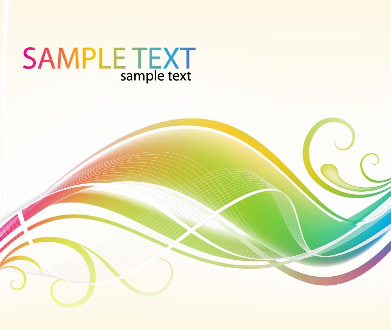 14 Vector Abstract Swirl Rainbow Images