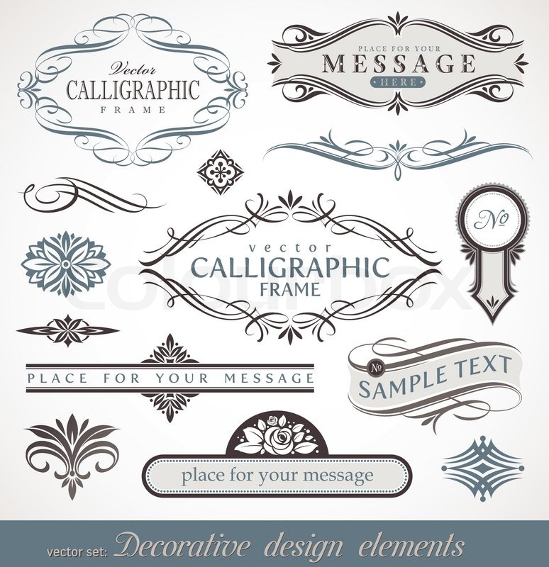 Vector Calligraphic Design Elements