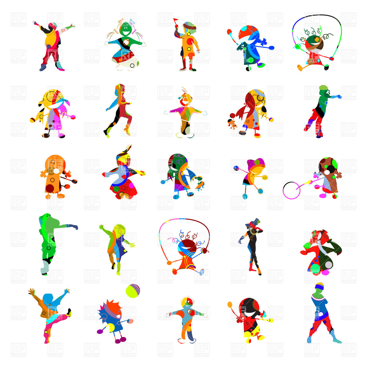 Vector People Silhouettes Kids