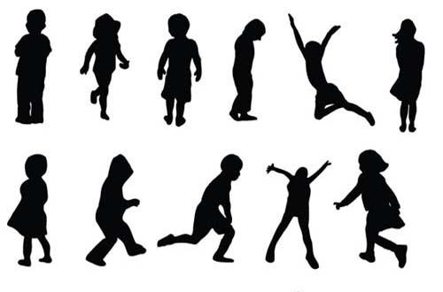 19 Free Silhouette Vector People Teenagers Images