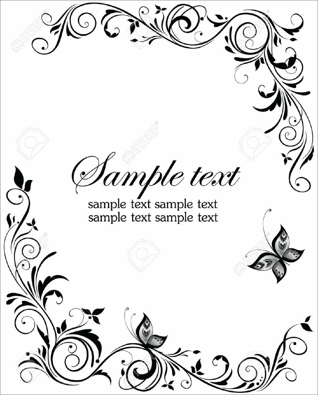 Vintage Black and White Wedding Invitation Borders Vintage Black and White Wedding Invitation Borders