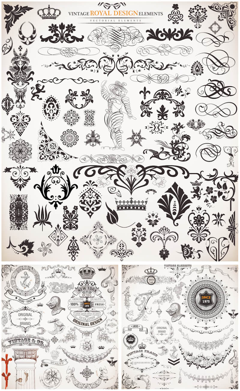 Vintage Decorative Ornament Vector Designs