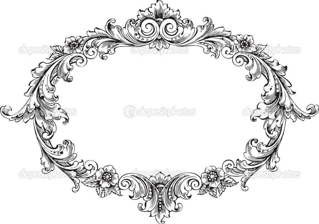 Vintage Oval Fancy Frame Clip Art