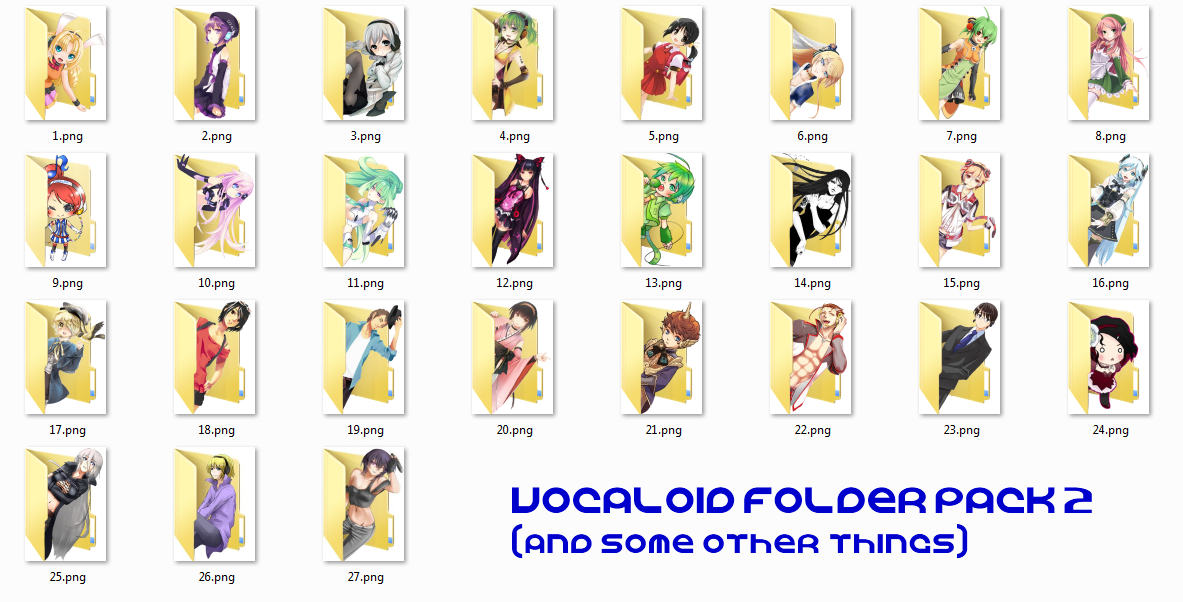 Vocaloid Windows 7 Folder Icon Pack