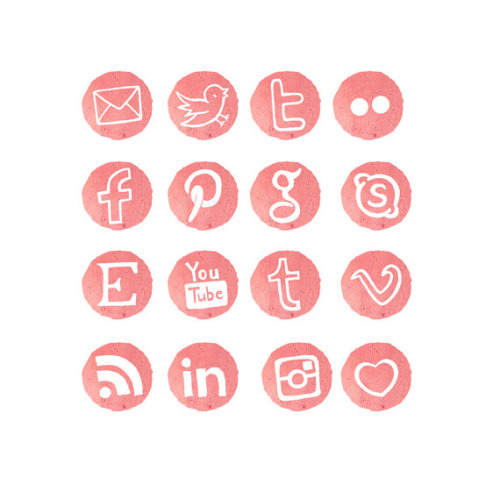 Watercolor Social Media Icons