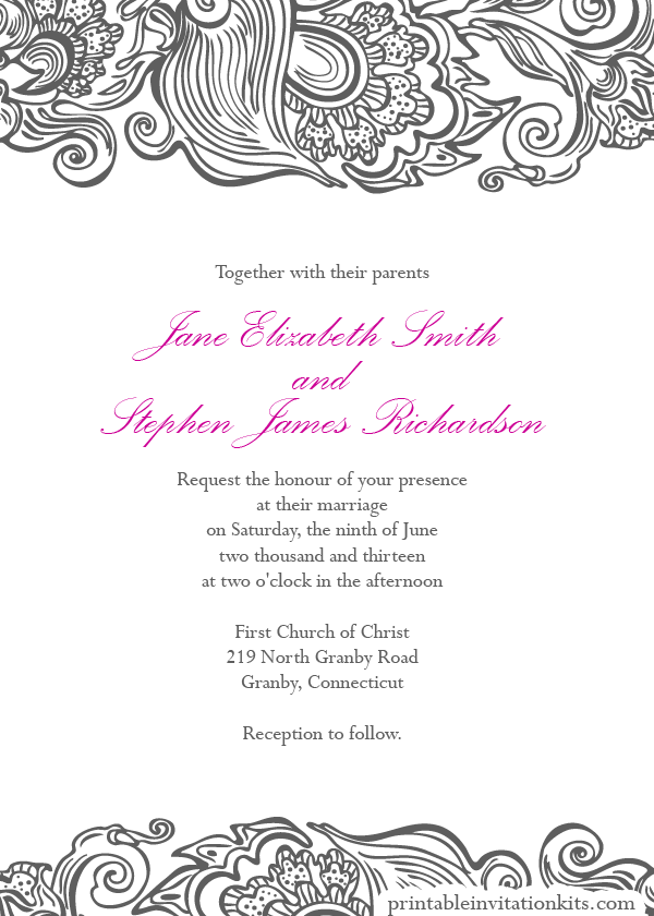 Wedding Invitation Border Templates Wedding Invitation Border Templates